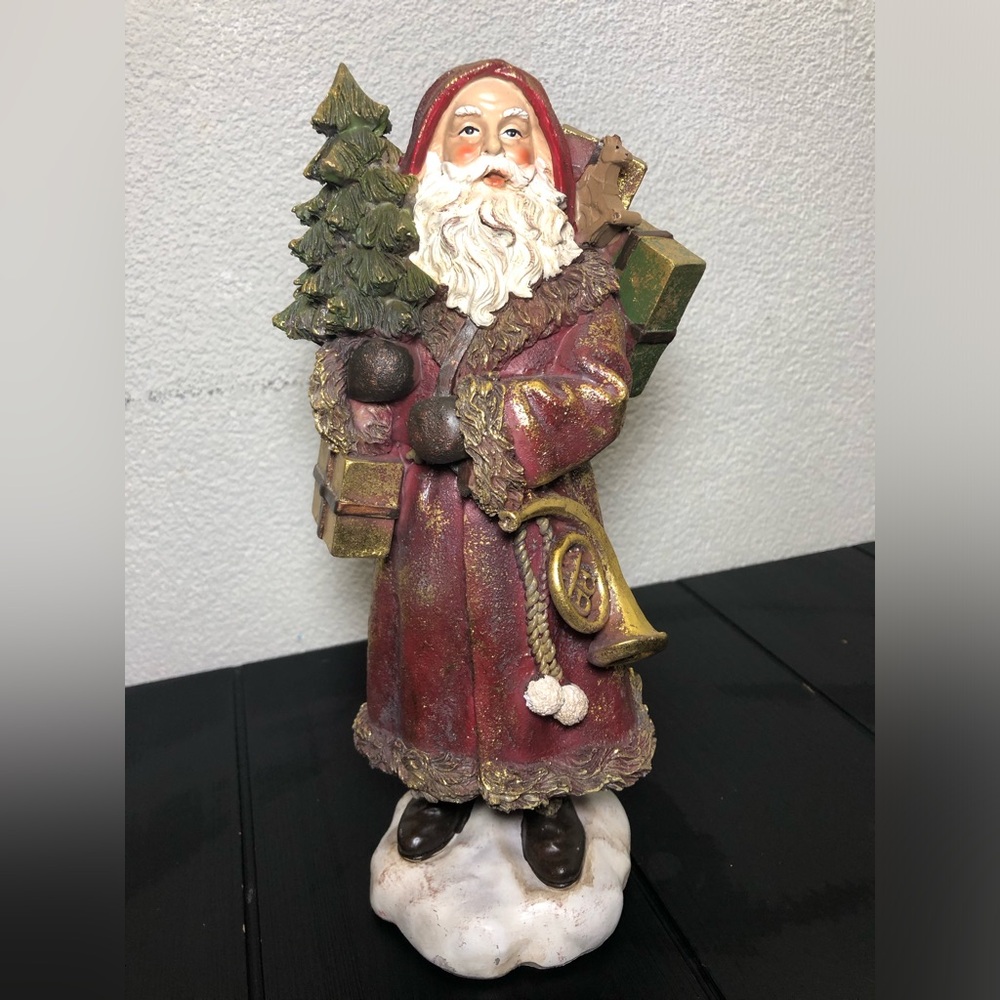 Holiday Santa Figurine - Vintage-Style Red Santa Decoration